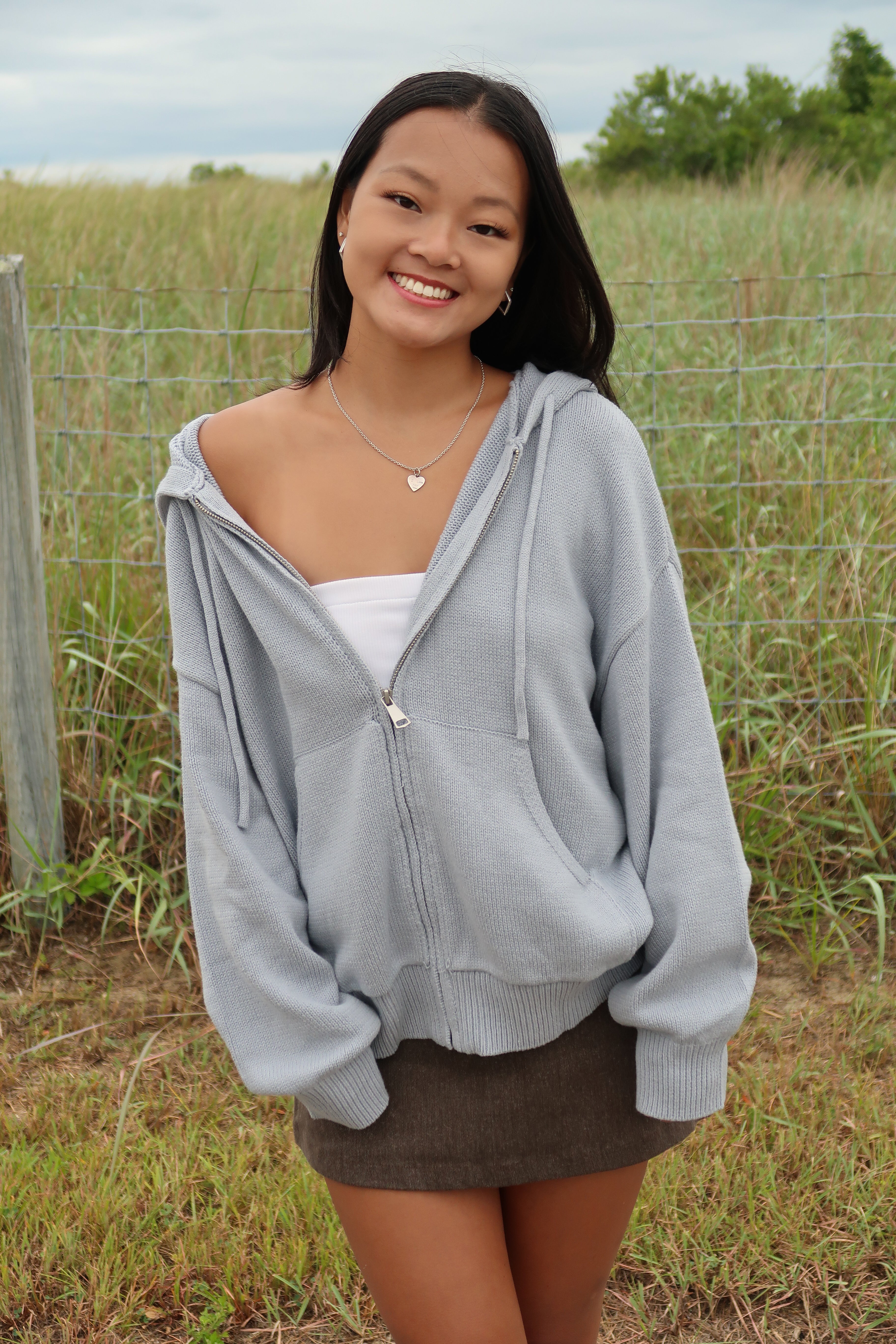 Blue Skies Zip Knit Sweater