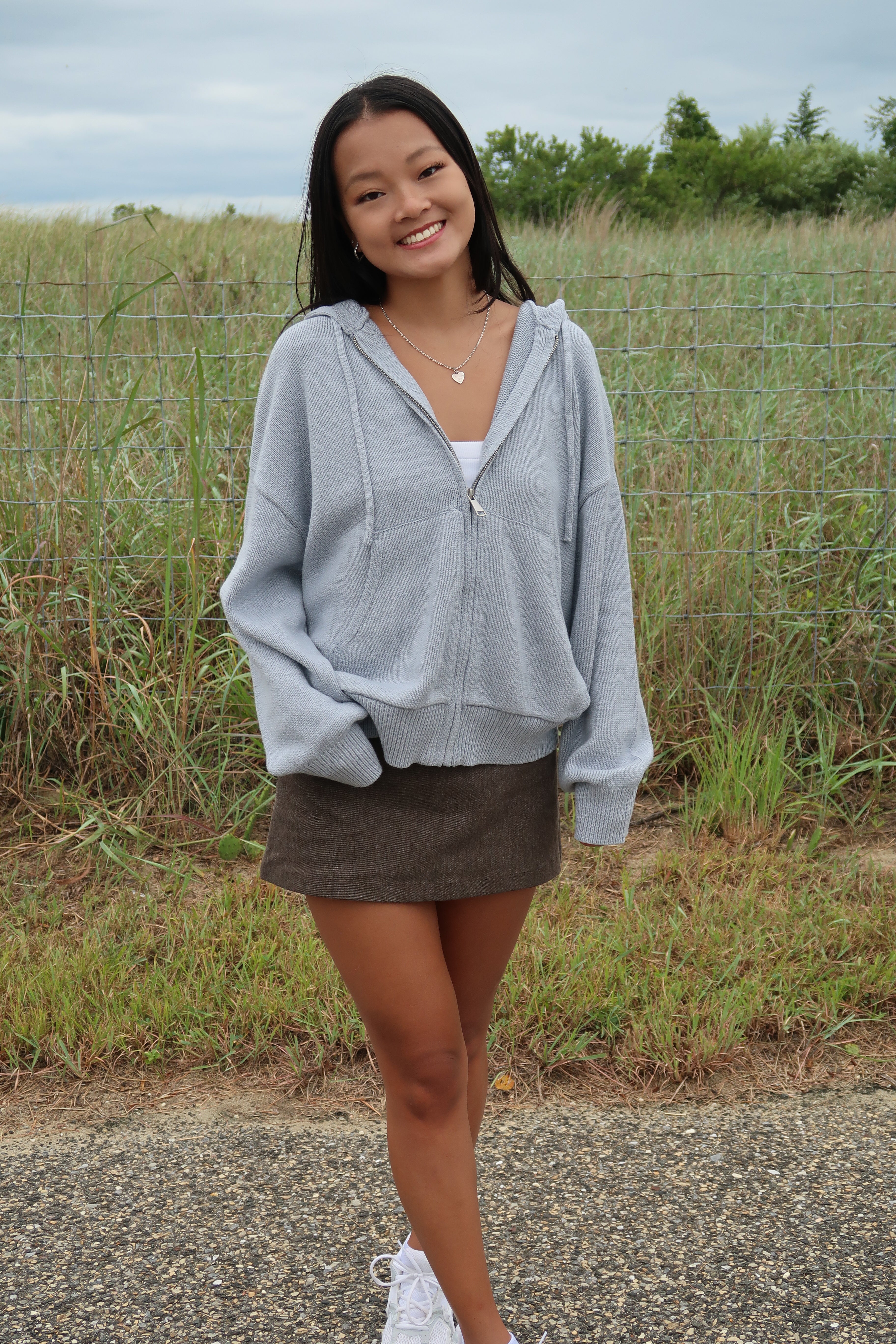 Blue Skies Zip Knit Sweater