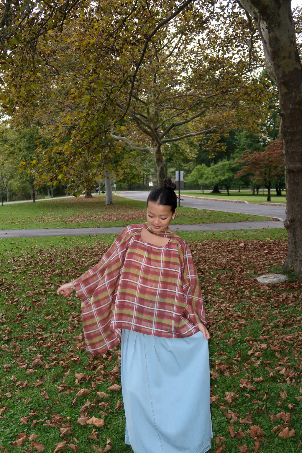 Windsor Plaid Poncho Top