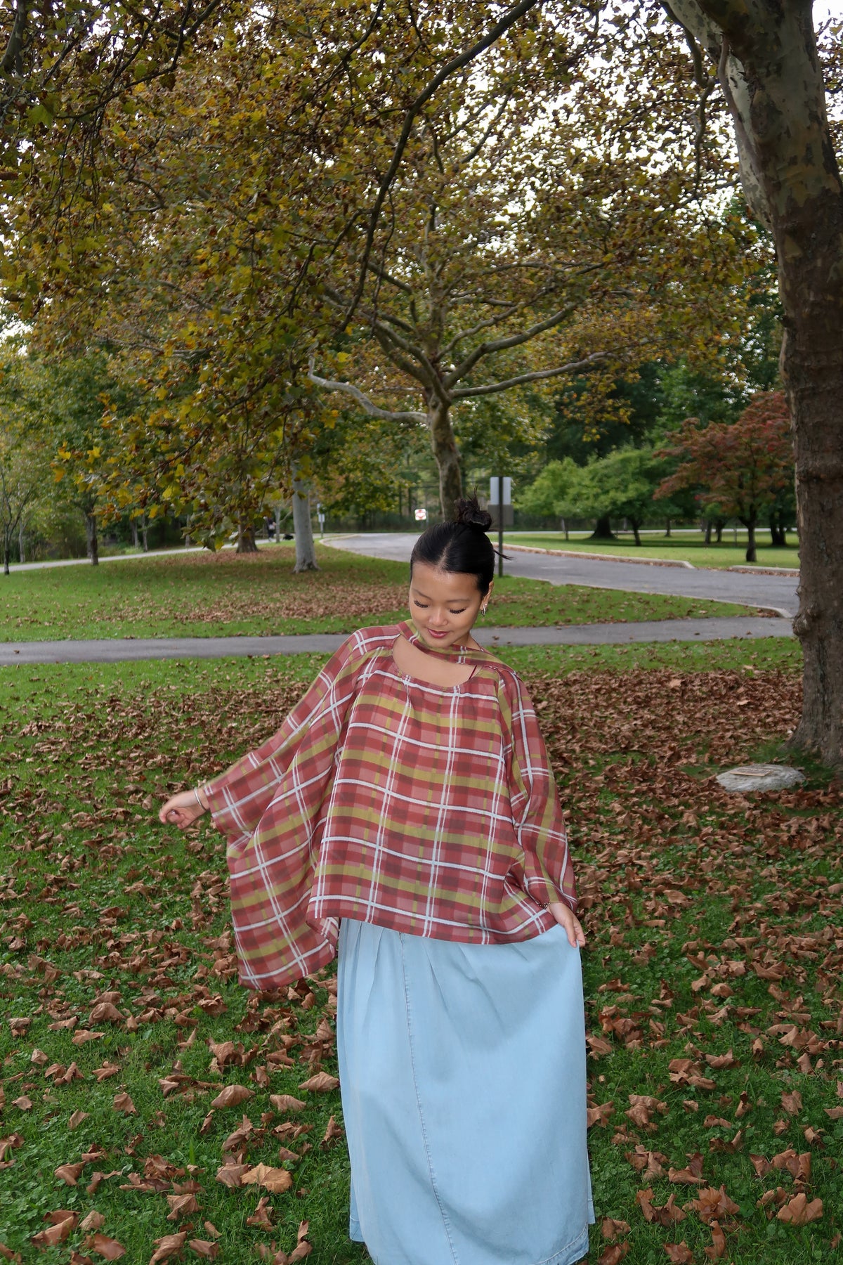 Windsor Plaid Poncho Top