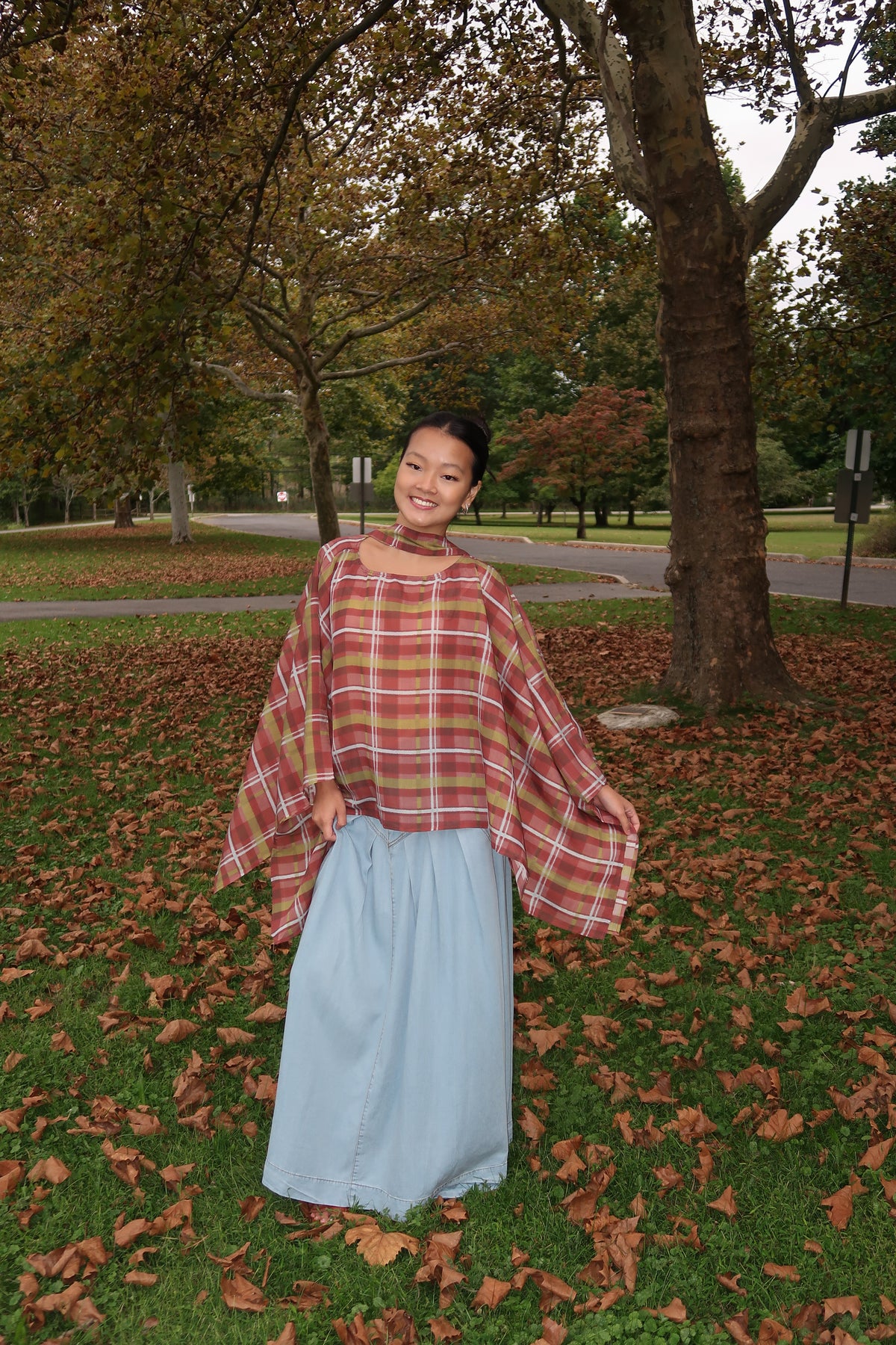 Windsor Plaid Poncho Top