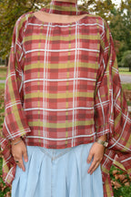 Windsor Plaid Poncho Top