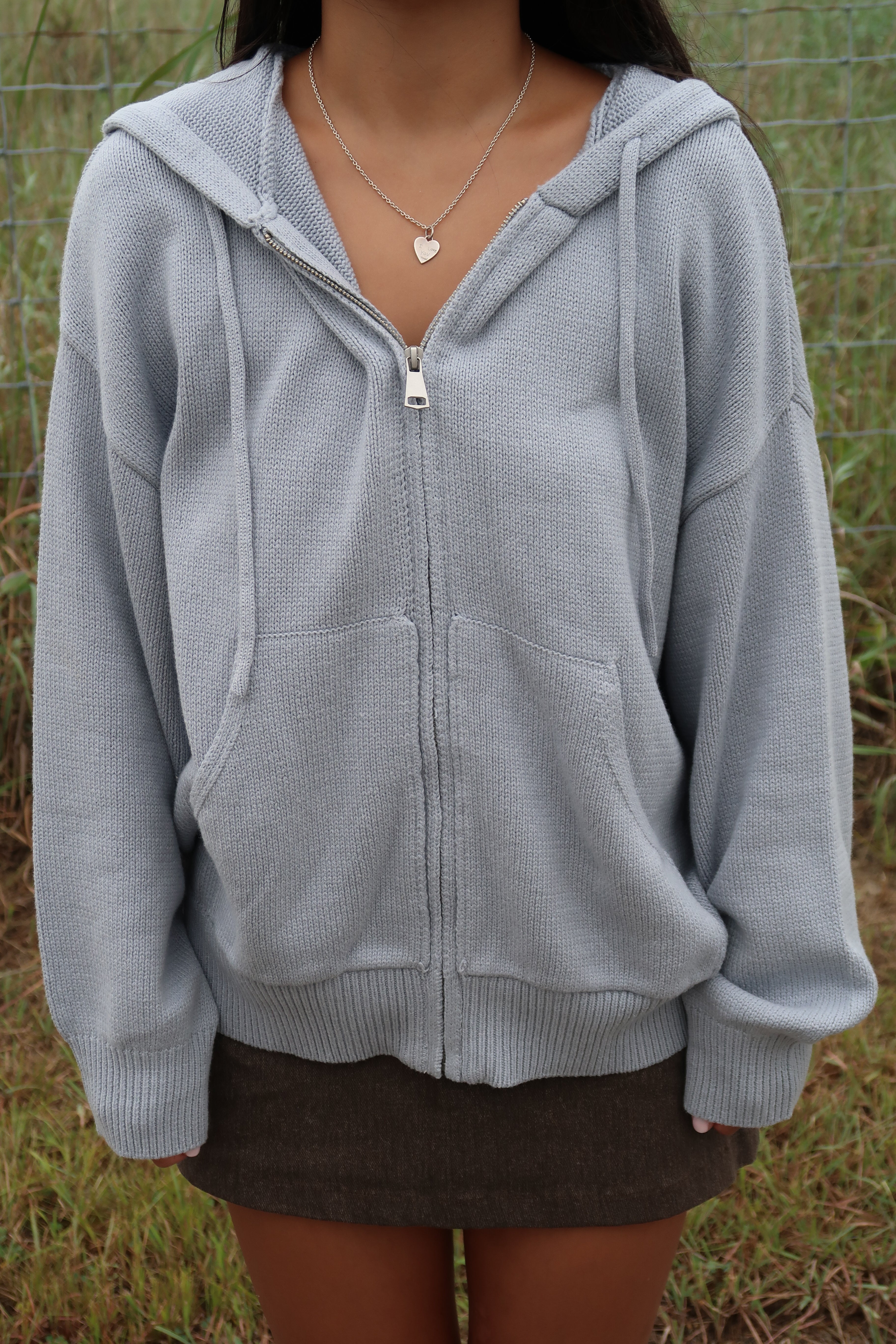 Blue Skies Zip Knit Sweater