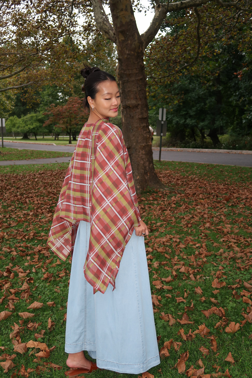 Windsor Plaid Poncho Top