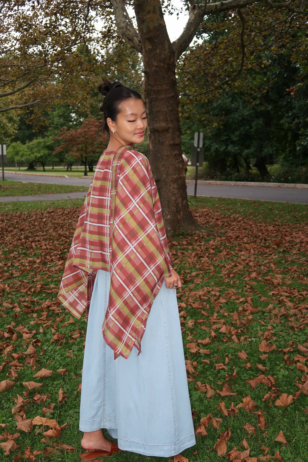 Windsor Plaid Poncho Top