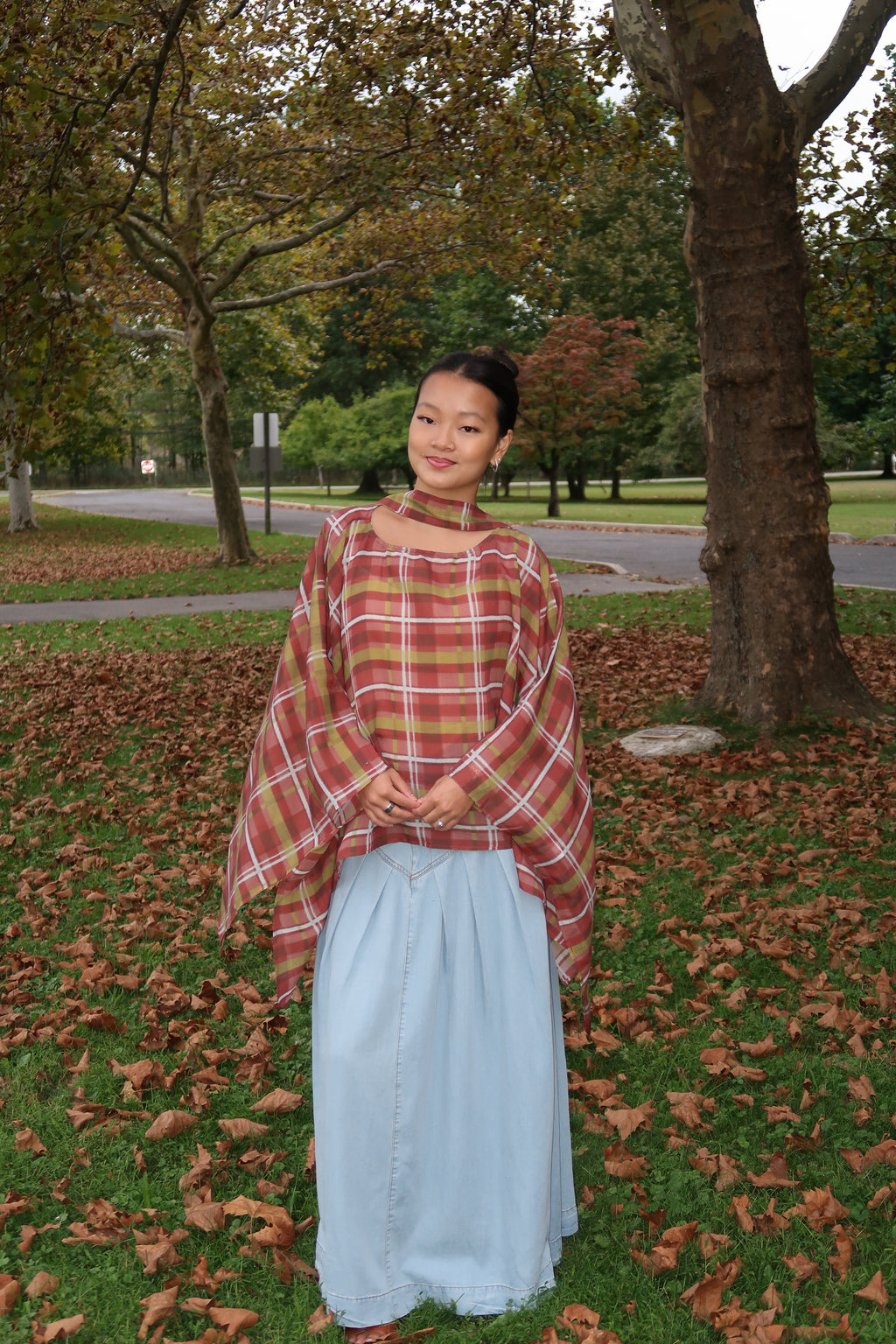 Windsor Plaid Poncho Top
