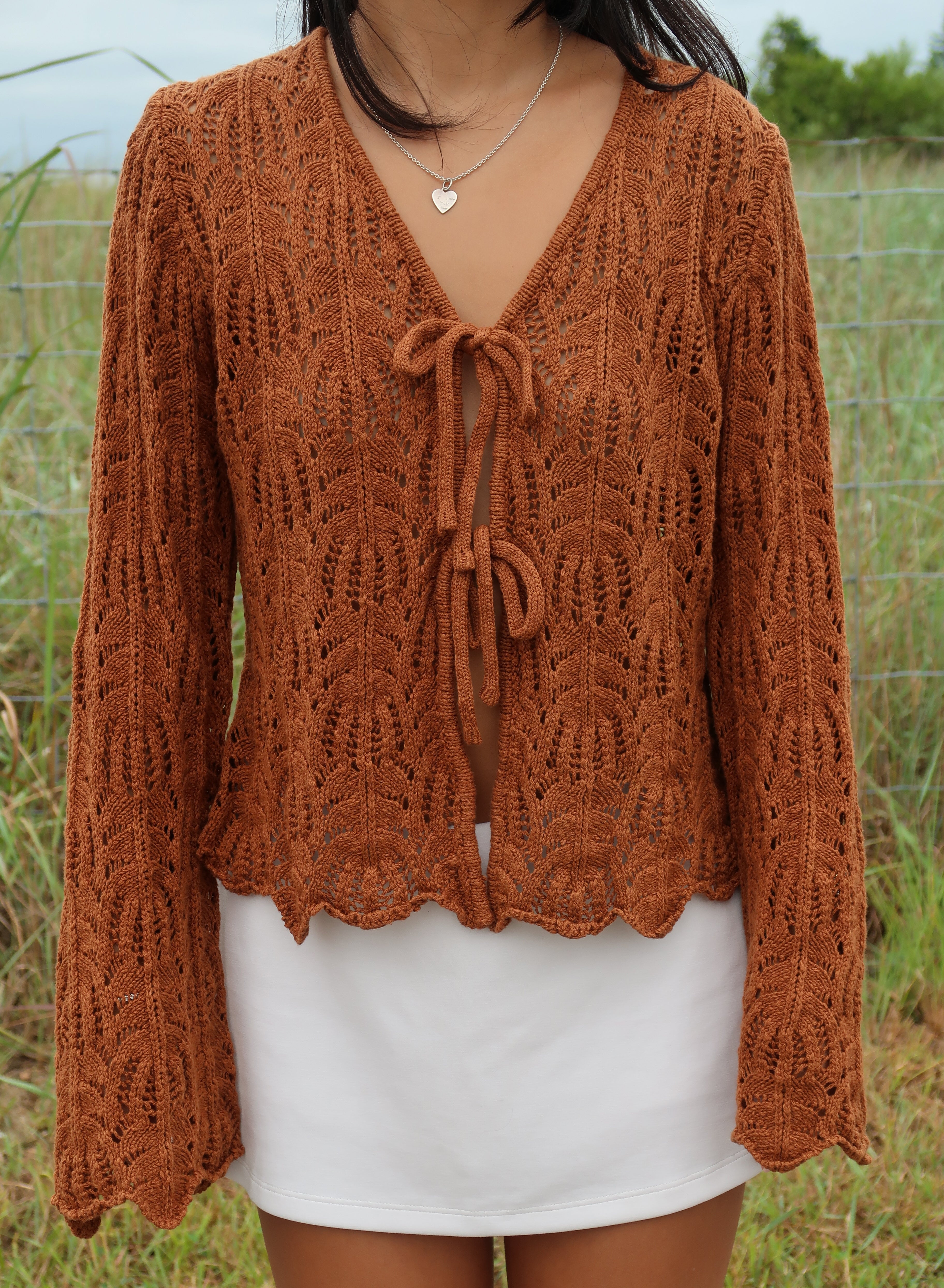 Cinnamon Twist Tie Cardigan