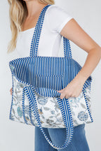 Ocean Bloom Reversible Quilted Tote